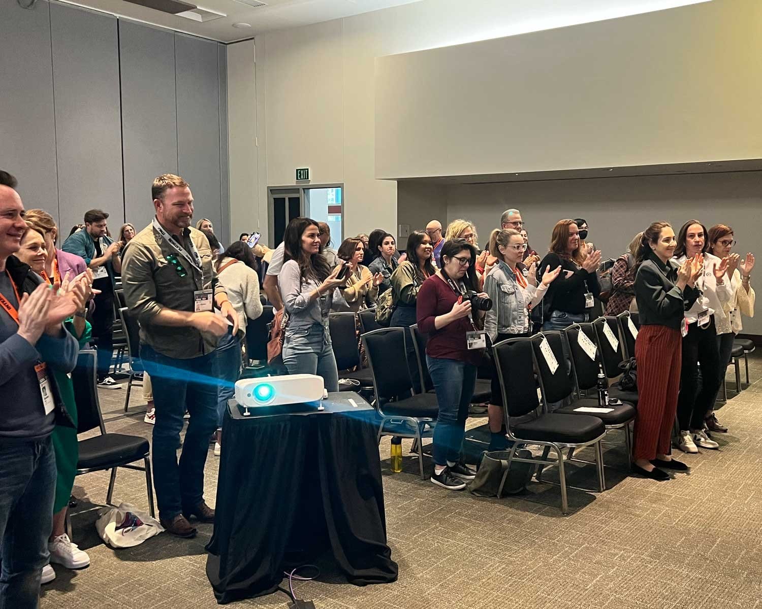 A standing ovation at the end of the panel